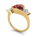 thumbnail image 2 of Three-Stone Engagement Ring for Women - 3.5ct Natural Garnet in 18K Yellow Gold Promise Ring, 2 of 6