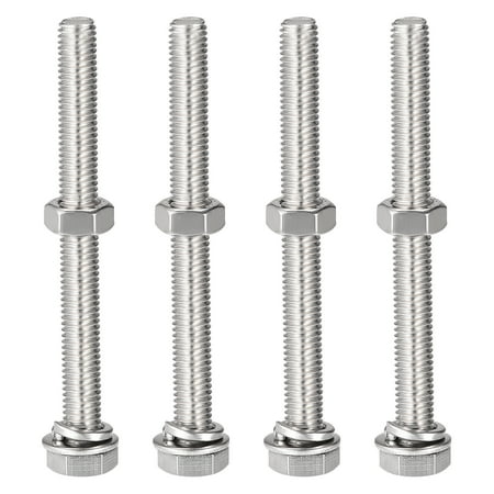 

Uxcell M8 x 80mm 304 Stainless Steel Hex Head Screws Bolts Nuts Flat & Lock Washers Kits 4 Sets