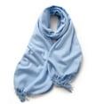 thumbnail image 4 of UJNDER Women's Winter Solid Color Tassel Shawl Warm Scarf Set Stylish Cozy Accessories for Cold Weather Sky Blue, 4 of 4