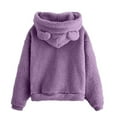 thumbnail image 5 of Puliio Womens Hoodies Cute Bear Ears Long Sleeve Hooded Sweatshirts Coat Warm Pullover Tops Casual Loose Fall Outwear Hoody Sweater, 5 of 6
