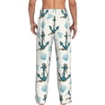 thumbnail image 3 of Picia Anchors And Shells Mens Soft Woven Cotton Elastic Waistband Sleep Pajama Pant Lounge Sleep Pant With Pockets And Drawstring-X-Large, 3 of 9
