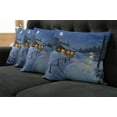 thumbnail image 5 of Ambesonne Winter Throw Pillow Cover 4 Pack, Rustic Wood Cottage, 20", Blue White, 5 of 5