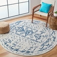 thumbnail image 2 of SAFAVIEH Tulum Ronald Oriental Area Rug, Ivory/Navy, 6'7" x 6'7" Round, 2 of 7