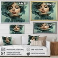 thumbnail image 4 of Designart "Woman Portrait with Blooming Flowers in Green and Beige" Fashion Framed Wall Art - Glam Green Fashion Woman Bedroom Framed Canvas Wall Art, 4 of 6