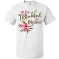 thumbnail image 3 of Inktastic Thankful and Blessed Inspirational Saying with Pink Flowers T-Shirt, 3 of 5