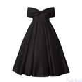 thumbnail image 2 of Fozruso Girls' Dresses Girls Formal Off Shoulder Bow Dress Maxi Gown Wedding Party Satin Dress For Kids,8-9 Years, 2 of 6