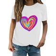thumbnail image 2 of Baqcunre Valentine'S Day Shirts For Women New Summer Simple Love Printed Round Neck Short Sleeved T Shirt Casual Top(White S-3XL),Womens Tops Graphic Tees For Women Shirts For Women Womens Clothes, 2 of 4