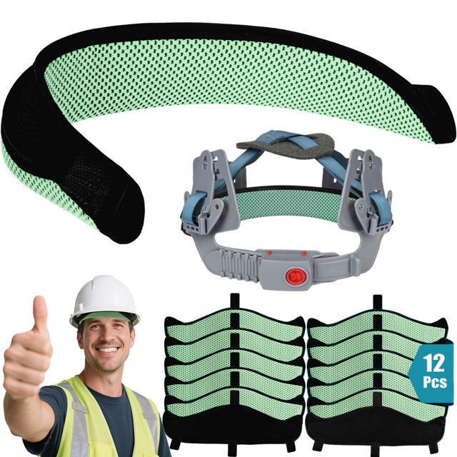 Ibicboc 12 piezas de cintas absorbentes para casco de seguridad, reutilizables, color vainilla