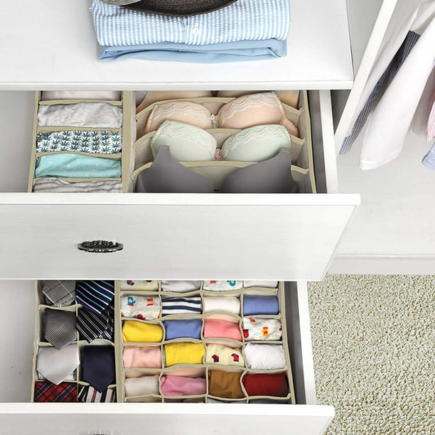 4 Pack Foldable Drawer Organizers, Sock and Underwear Drawer