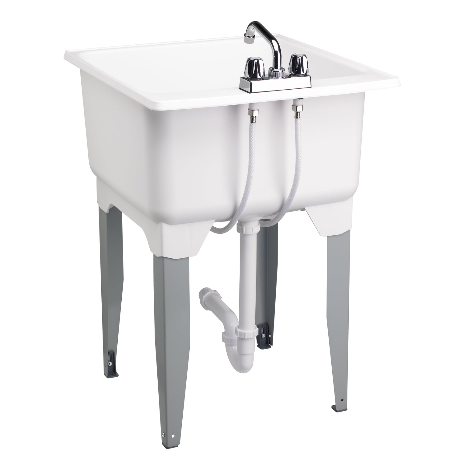 Mustee Utilatub Freestanding 23 in. Laundry Sink/Utility Tub Combo Kit, 6 in. Faucet