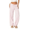 thumbnail image 2 of Musuos Women Striped Pajama Long Pants, Elastic Waist Tie-up Loose Lounge Pants Sping Fall Sleepwear, 2 of 7