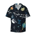 thumbnail image 3 of Goofa Space Printed Men's Casual Short-sleeved Shirt,Lightweight Breathable Button-down,Summer Casual men's top,Versatile Fashion shirt-3X-Large, 3 of 7
