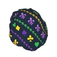 thumbnail image 2 of Easygdp Mardi Gras Strings of Beads Shower Caps for Women, Double Waterproof Layers Shower Cap, Quick Drying Bath Hair Cap Reusable, 2 of 9