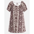 thumbnail image 5 of Terra & Sky Women’s Plus Printed Swing Mini Swing Dress with Tie Back, Sizes 0X-5X, 5 of 5