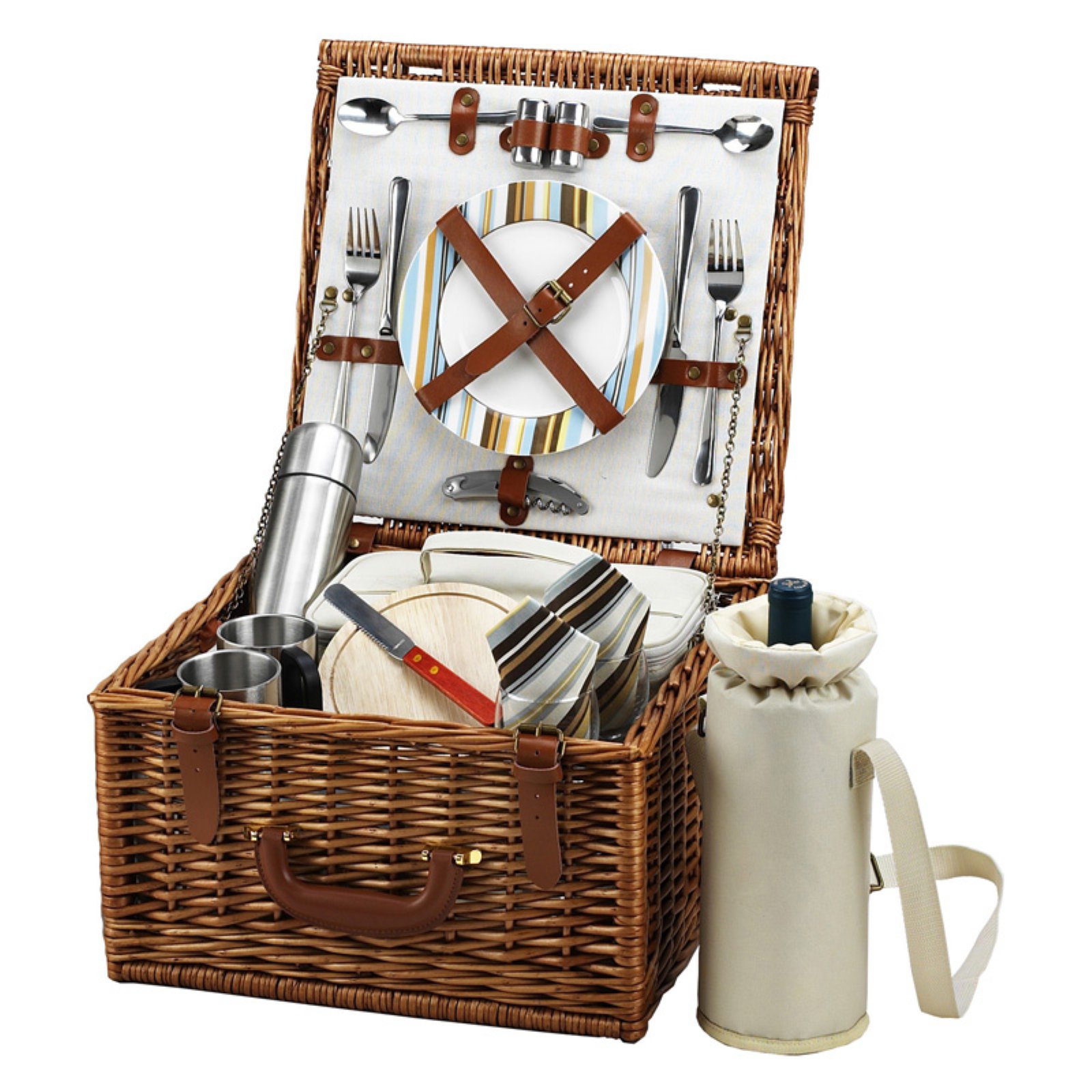 Picnic at Ascot Cheshire Wicker Picnic Basket for 2 Santa Cruz