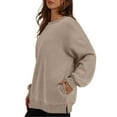 thumbnail image 3 of Womens Oversized Sweatshirts Crewneck Long Sleeve Tops Pullover Fall and Winter Fashion Clothes with Pocket Color up Fashion Hoodies Women Fall Jacket Women Warm Hoodie Jacket Heavy Workout, 3 of 8