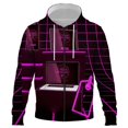 thumbnail image 1 of Sudadera con capucha y cremallera para hombre, suéter holgado de gran tamaño con impresión 3D y nueva tecnología digital, estilo urbano, primavera y otoño, 1 of 6