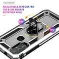 thumbnail image 5 of Jiahe Cover For Motorola Moto G Power 2022,Armor Shockproof TPU Bumper Case,Degree Rotation Kickstand With Magnetic Car Mount Ring Holder Hard PC Case Cover,6.5 inch,Silver, 5 of 7