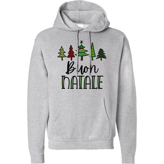 Inktastic Buon Natale Festive Christmas Trees Adult Hoodie Sweatshirt