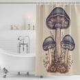 thumbnail image 4 of Mushroom Waterproof Fabric Shower Curtain, Blue Brown Botanical Summer Waterproof Fabric Shower Curtain for Bathroom Curtains Bathtubs Hotel Washable Shower Curtains with 12 Hooks Extra Long 72x96, 4 of 8