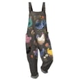 thumbnail image 6 of Women's Vintage Floral Overalls, Cotton Boho Casual Floral Bib Jumpsuit, Summer Baggy Adjustable Strap Romper, Adjustable Strap Casual Overall Pants with Pockets, Beach Vacation,BlackL, 6 of 6