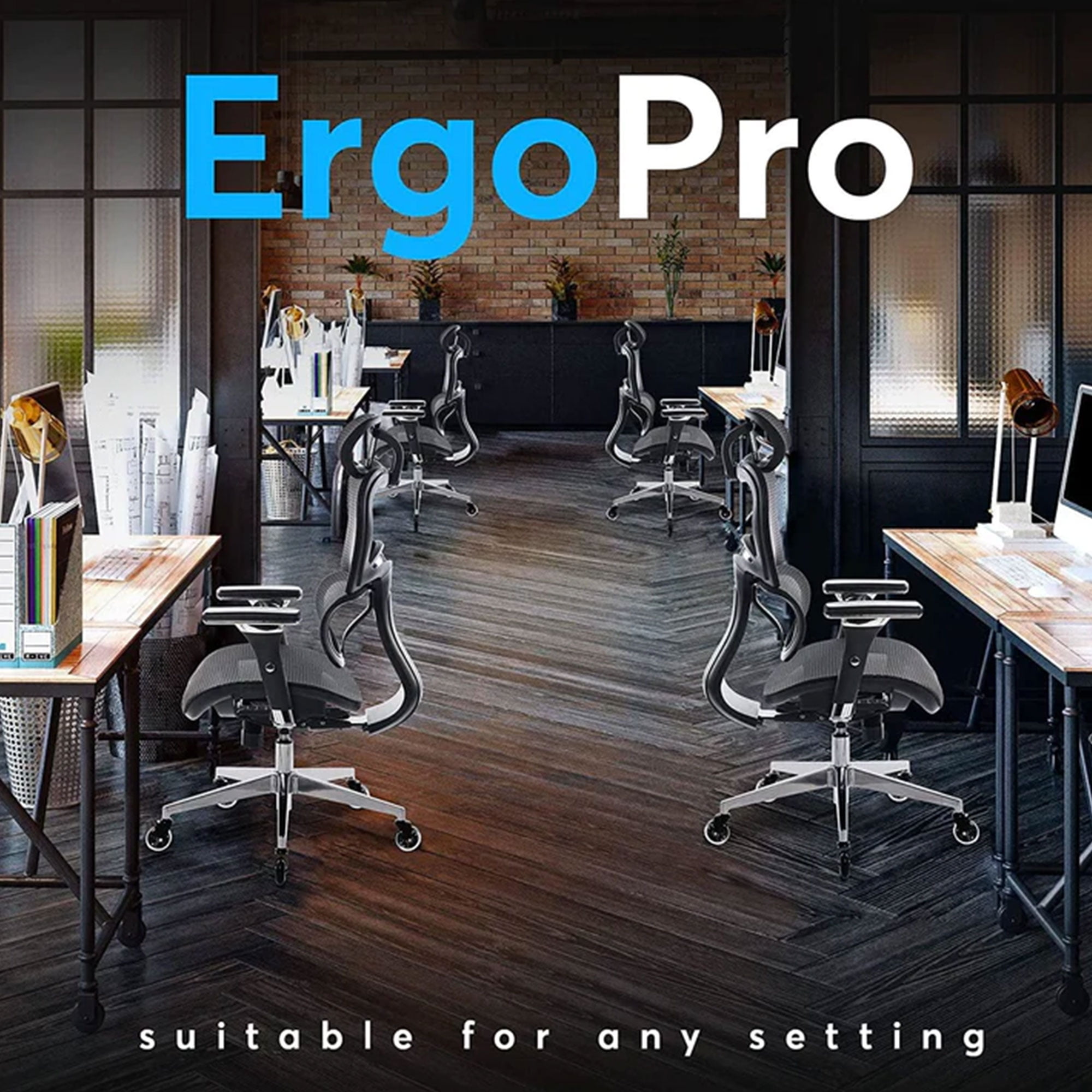 Oline ErgoPro Ergonomic Office Chair with Adjustable Headrest, Burgundy Red