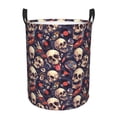 thumbnail image 6 of Lsque Skull record rock pattern Laundry Hamper Basket, Tall Woven Rope Hamper Basket for Clothes, Lightweight Storage Basket, Collapsible Waterproof-, 6 of 8