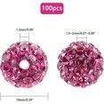 thumbnail image 2 of 100pcs 10mm Fuchsia Rhinestones Pave Disco Ball Clay Beads, Polymer Clay Rhinestone Beads Round Charms Crystal Diamond Beads for Bracelet Necklace Ear, 2 of 5