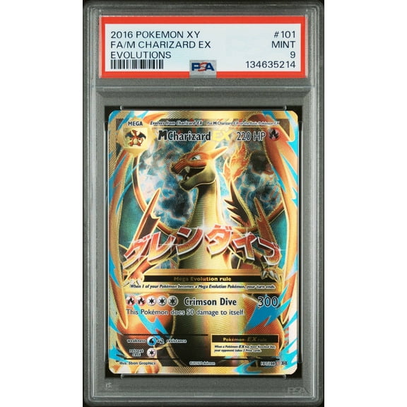 Collectible Graded 2016 Pokemon XY Evolutions FA M Charizard EX Card #101 PSA 9 Trading Card