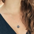 thumbnail image 3 of Gem Stone King Keren Hanan Planet Saturn Energy 925 Sterling Silver White Moissanite and Black Spinel Pendant Necklace for Women (1.12 Cttw, 28X14MM, with 18 inch Silver Chain), 3 of 4