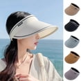 thumbnail image 2 of Hariumiu Hat Sun Visor Hat Large Brim High Toughness Quick drying Non stuffy Letter Decor Sun Multi colors Breathable Women Beach Visor Hat Cap for Daily Life, 2 of 7