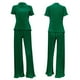 thumbnail image 4 of Txlixc Traje de mujer, camiseta de cuello alto de manga corta con traje de pantalones de piernas anchas Txlixc moda, 4 of 4