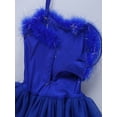 thumbnail image 4 of TiaoBug Kids Girls Swan Ballerina Costume Sequins Beads Tutu Ballet Dance Dress with Gloves Hair Clip Set Blue 6, 4 of 5