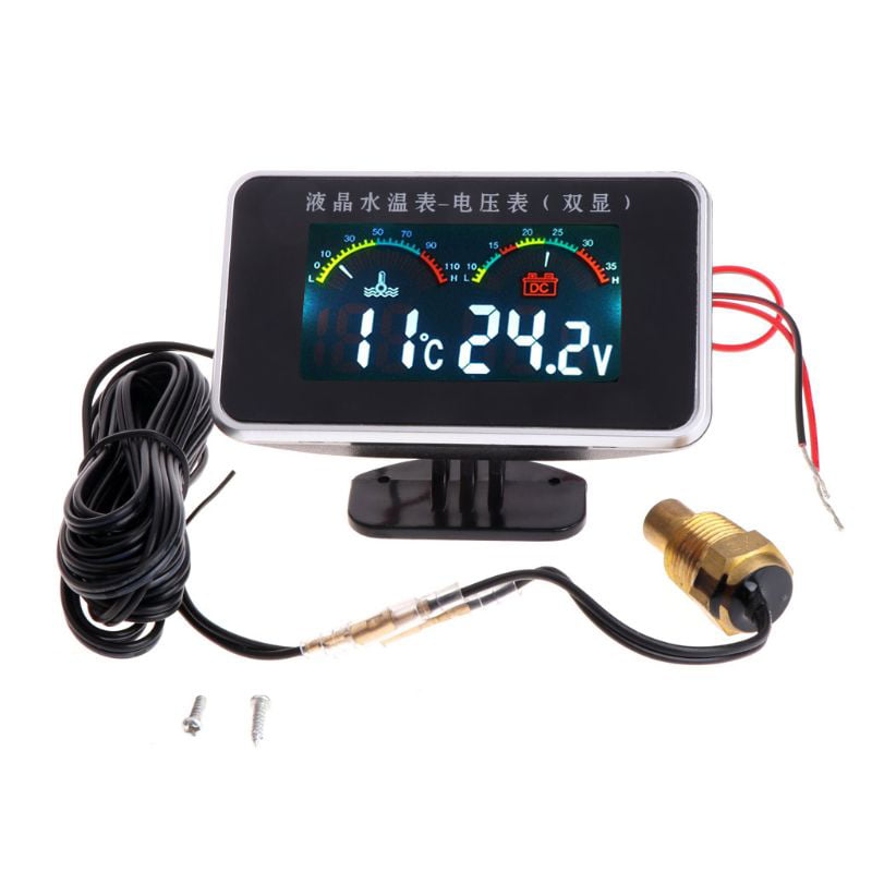 The worlds first 12V/24V LED Display Car Voltage & Water Temperature Gauge Voltmeter Thermometer Thermometer 
