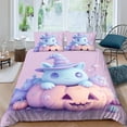 thumbnail image 1 of Happy Halloween Comforter Cover Set Cute Ghost Pumpkin Printed Bedspreads Creative Bedding Cover Set, 1 of 4