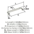 thumbnail image 5 of Amerock Coble 5-1/16 inch (128mm) Center-to-Center Satin Nickel Cabinet Pull, 5 of 6
