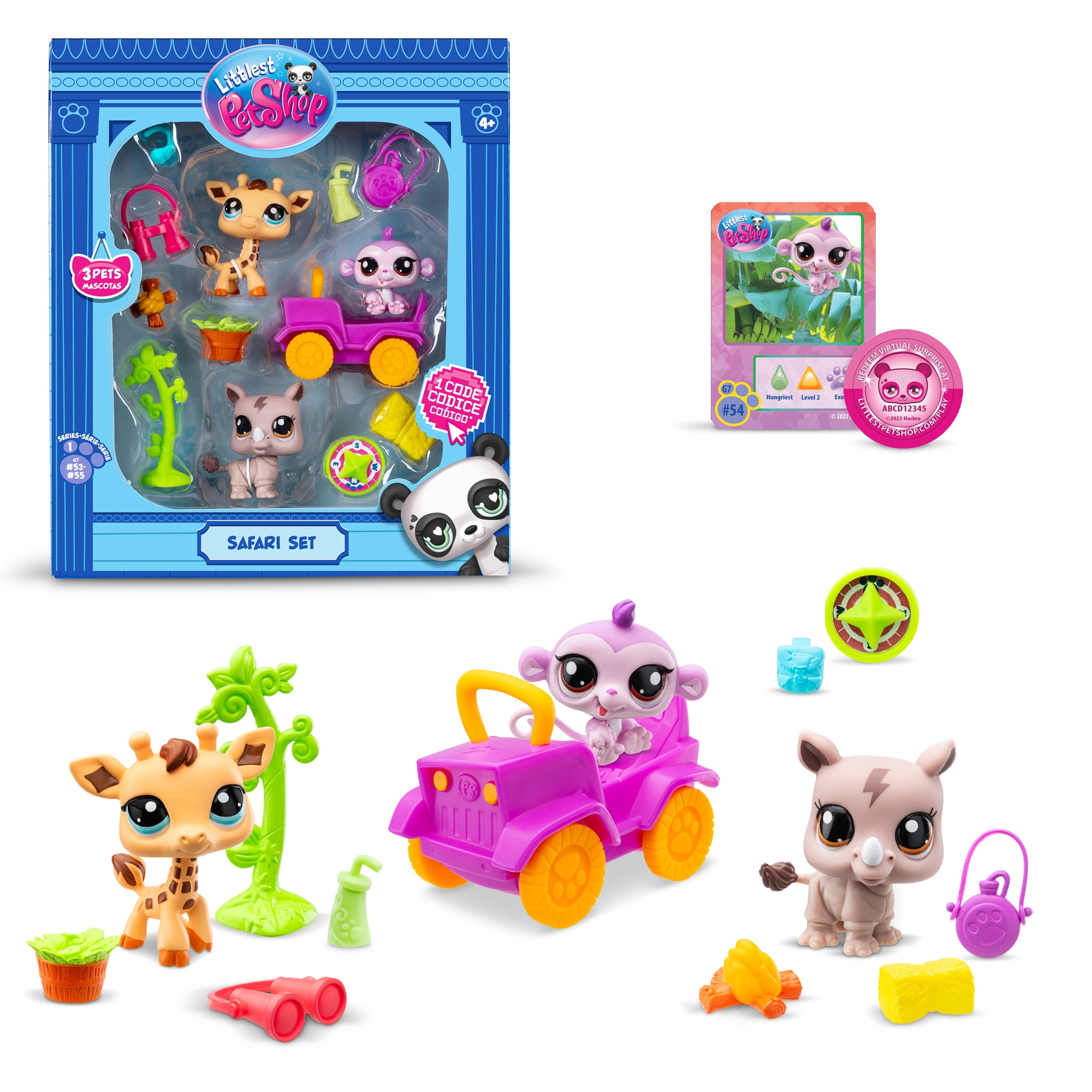 The Littlest Pet Shop Safari Play Pack - Gen 7, Pets #53, #54, #55