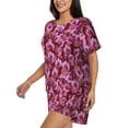 thumbnail image 2 of Naloa Orchids Flowers Women's Short-Sleeved Pajama Set, Loungewear, Summer pajamas, Breathable Cozy - X-Large, 2 of 9