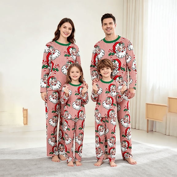 Morttic Family Christmas Pajama Set – Reindeer Print Long Sleeve Top & Pants, Matching Loungewear Dad,S