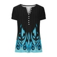 thumbnail image 4 of ZQUUVOU Women's Short Sleeve Tunic Tops Summer Fold Printed V Neck Button Top G-Multicolor, 4 of 5