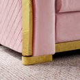 thumbnail image 6 of 106" L-Shaped Chesterfield Sectional Sofa, Upholstered Velvet Cloud Couch with Button Tufted and Gold Accents, Luxury 5-Seater Corner Couch, Pink, 6 of 9