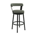 thumbnail image 4 of Kobe 30" Bar Height Swivel Bar Stool in Black Finish and Gray Faux Leather, 4 of 10