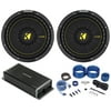 (2) KICKER 44CWCD104 CompC 10" 500w Subwoofers+Mono Smart Sub Amplifier CWCD104