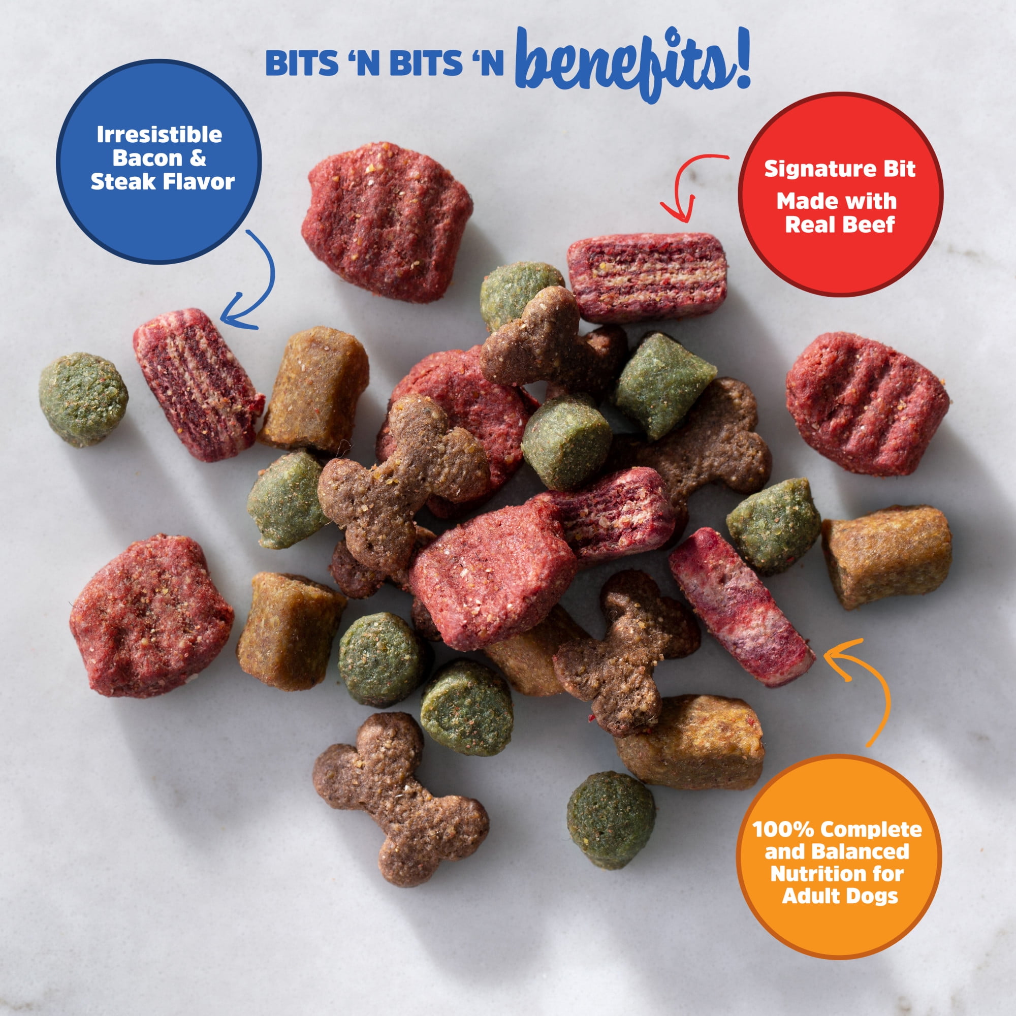 Kibbles n Bits Mini Bits Small Breed Bacon Steak Flavor Dry Dog Food 16 lb. Bag Walmart