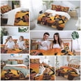thumbnail image 6 of Black Orange Girls Boho Bedding 3 Piece Duvet Cover Set California King, Vintage Ethnic Abstract Art Soft Microfiber Comforter Cover with Zipper Closure & Pillowcases, FadeResistant Quilt Cover, 6 of 9