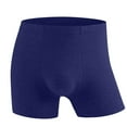 thumbnail image 5 of Jinhomg Mens Comfortable Cotton Underwear Big and Tall Basic Solid Boxer Briefs Lightweight Breathable Elastic Waistband Mid Waist Boxers Blue XXL, 5 of 7