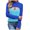 Blue, variant on Vedolay Women's 2023 Sweaters Womens 2023 Fall Casual Oversized Lapel Collar V Neck Long Sleeve Pullover Sweaters,Orange S