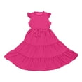 thumbnail image 3 of Fozruso Dresses For Girls Ruffle Sleeves Summer Dress Ruffle Neck Chiffon Dress Plain Children's Dress Elegant A Line Party Dress Kids Festive Dress With Belt 5 13 Years Sizes 13-14 Years, 3 of 5