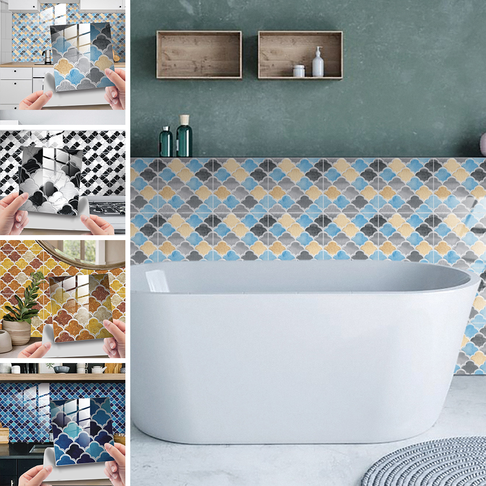 Details about / Waterproof Floor Tiles Sticker Self-Adhesive for Kitchen Bathroom Decoration