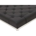 thumbnail image 3 of Decmode Modern 18 X 40 Inch Stainless Steel And Leather Cushioned Coffee Table, 3 of 3